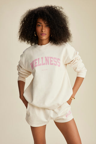 Wellness Ivy Crewneck - Cream/Rose