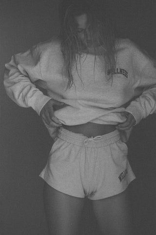 Wellness Ivy Cropped Crewneck - Heather Gray