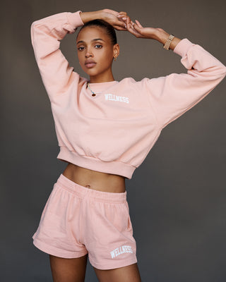 Wellness Ivy Cropped Crewneck - Blossom