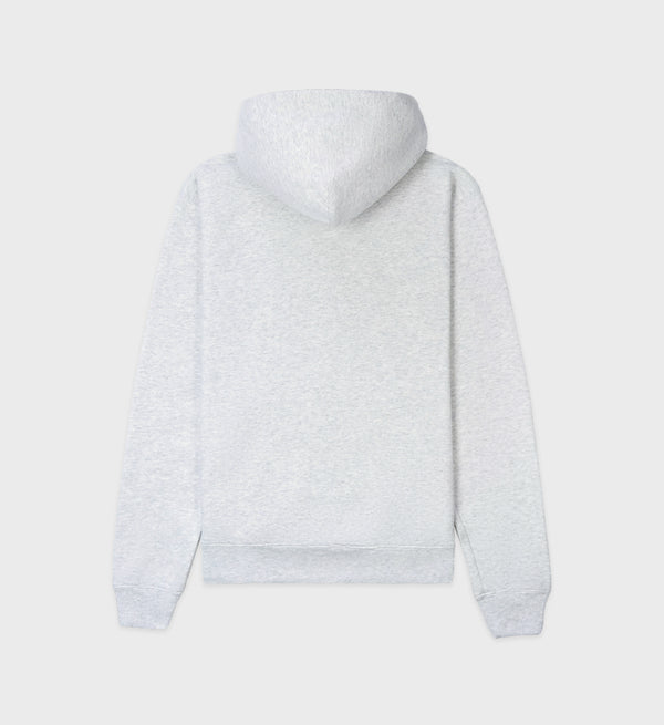 The Wellness Ivy Hoodie - Heather Gray is a unisex hoodie made in the USA, shown from the back against a plain white background.