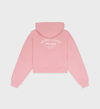 Wellness Studio Cropped Hoodie - Rose