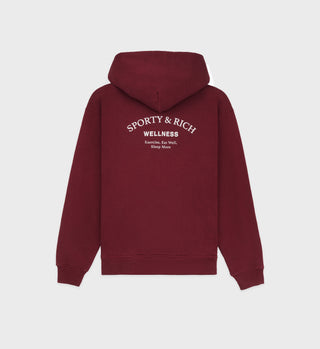 Wellness Studio Hoodie - Merlot/White