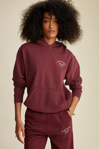 Wellness Studio Hoodie - Merlot/White