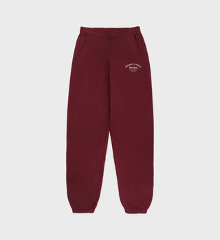 Wellness Studio Sweatpant - Merlot/White