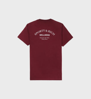 Wellness Studio T-Shirt - Merlot/White