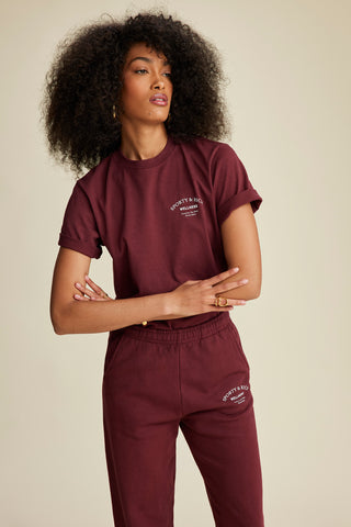 Wellness Studio T-Shirt - Merlot/White