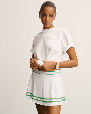 Wimbledon T-Shirt - White/Kelly Green