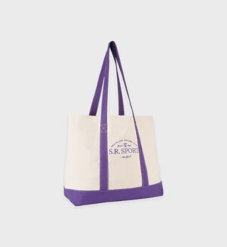 Wimbledon Two-Tone Tote - Natural/Purple