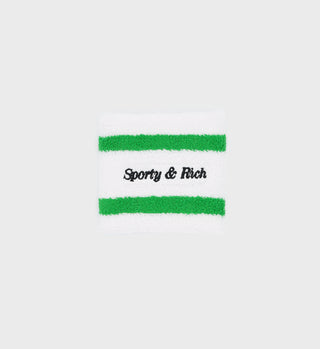 Terry Cloth Wristband - White/Kelly