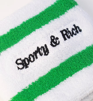 Terry Cloth Wristband - White/Kelly