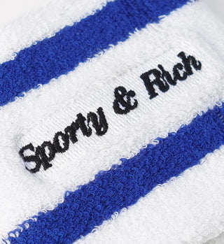 Terry Cloth Wristband - White/Blue