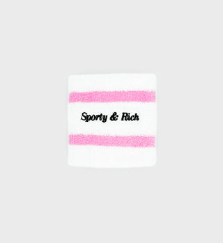 Terry Cloth Wristband - White/Pink