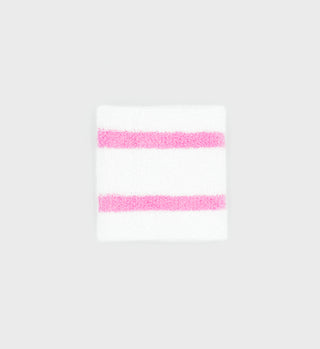 Terry Cloth Wristband - White/Pink