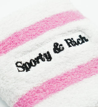 Terry Cloth Wristband - White/Pink