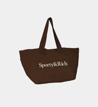 Serif Logo Tote - Chocolate