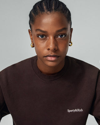 Serif Logo Crewneck - Chocolate