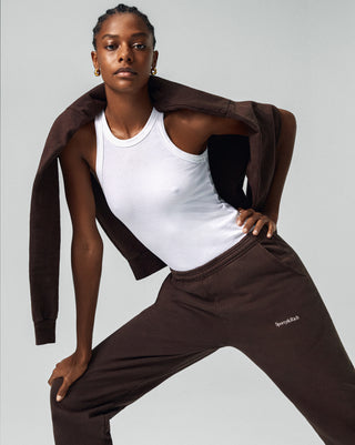 Serif Logo Sweatpant - Chocolate