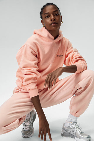 Serif Logo Hoodie - Peach Pie